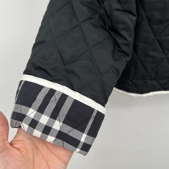 BURBERRY Burberry Black Quilted Button Jacket Women's Designer Outerwear Medium - Picture 8 of 15